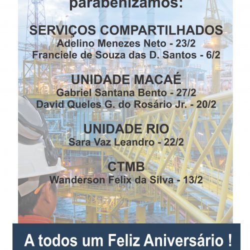 Aniversariantes do Mês – Fevereiro 2018