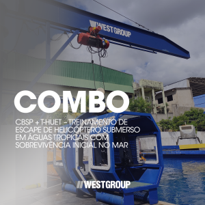 CBSP + T-HUET - TREINAMENTO DE ESCAPE DE HELICÓPTERO SUBMERSO EM ÁGUAS TROPICAIS COM SOBREVIVÊNCIA INICIAL NO MAR